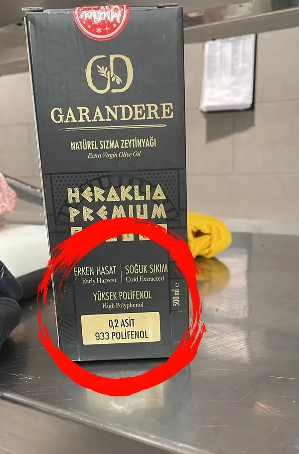 GARANDERE ZEYTİNYAĞINDA “POLİFENOL” İDDİASI: ETİKET 933, ANALİZ 251 ÇIKTI